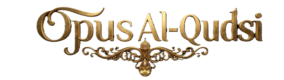 Opusalqudsi luxury attar logo in gold with oil drop and elegant Arabian design